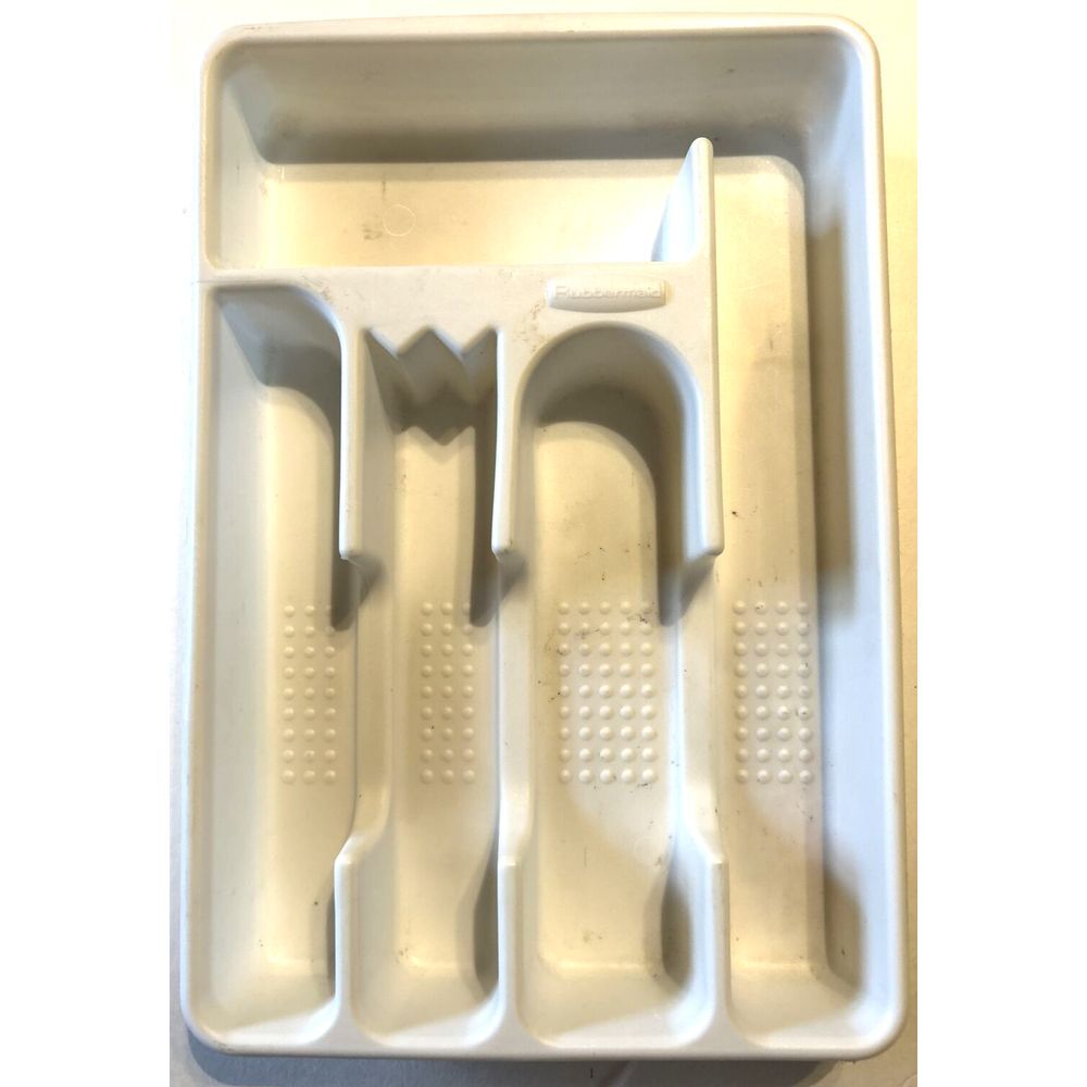 Rubbermaid 2919-RD WHT Plastic White Small Cutlery Tray 1.75 H x 13.5 D in.